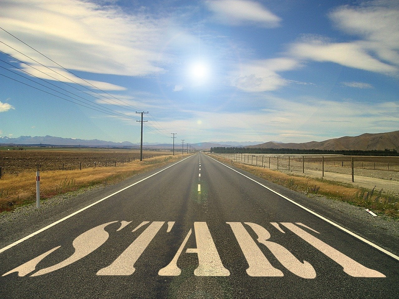 road, start, beginning